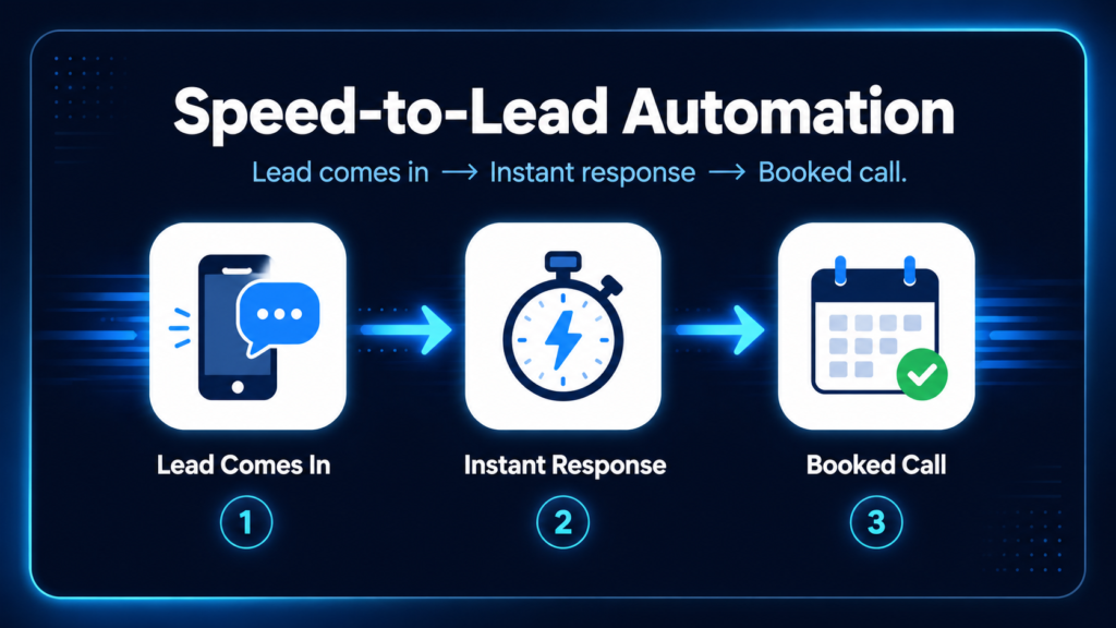 Speed-to-lead automation flow for Virginia Beach businesses — lead comes in, instant AI response, booked call